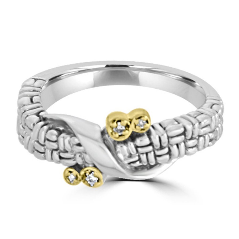 Philip Andre 18K Gold & Sterling Diamond Ring - Picture 5 of 6